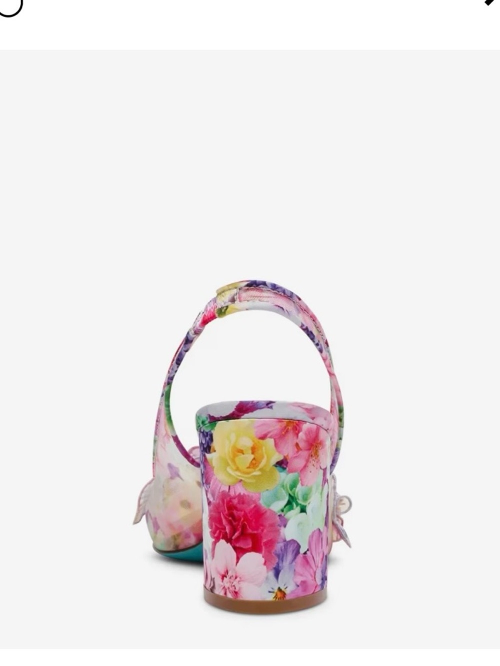 Betsey Johnson Avi Pump Floral Print Embellished Slingback Heels - Picture 3 of 7